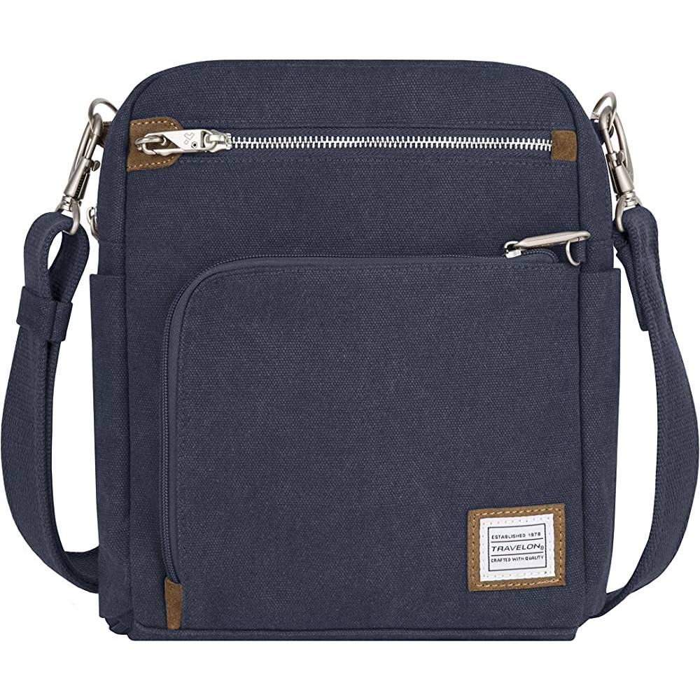 Travelon Anti-Theft Heritage Tour Bag, Indigo, 9 x 11.5 x 3 | Multiple Colors - IN