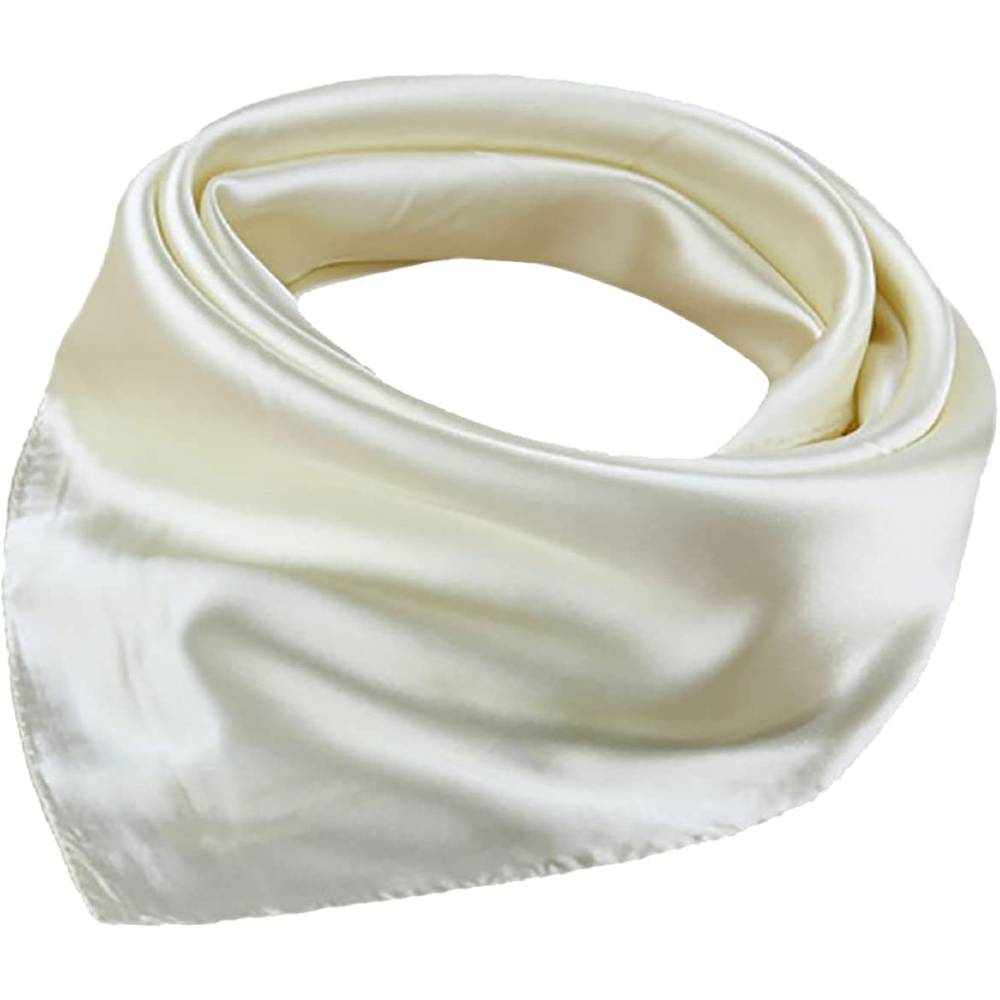 X&F Women's Solid Stain Charmeuse Neckerchief Square Scarf 23" 23" | Multiple Colors - LY