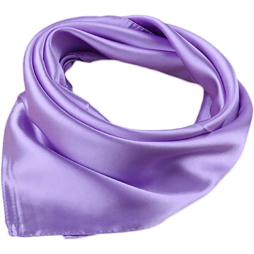 X&F Women's Solid Stain Charmeuse Neckerchief Square Scarf 23" 23" | Multiple Colors - LPU