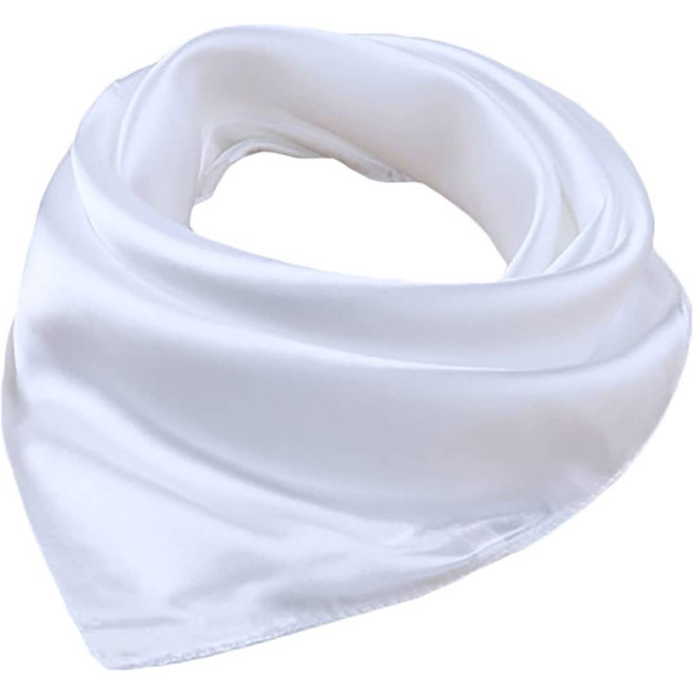 X&F Women's Solid Stain Charmeuse Neckerchief Square Scarf 23" 23" | Multiple Colors - WH