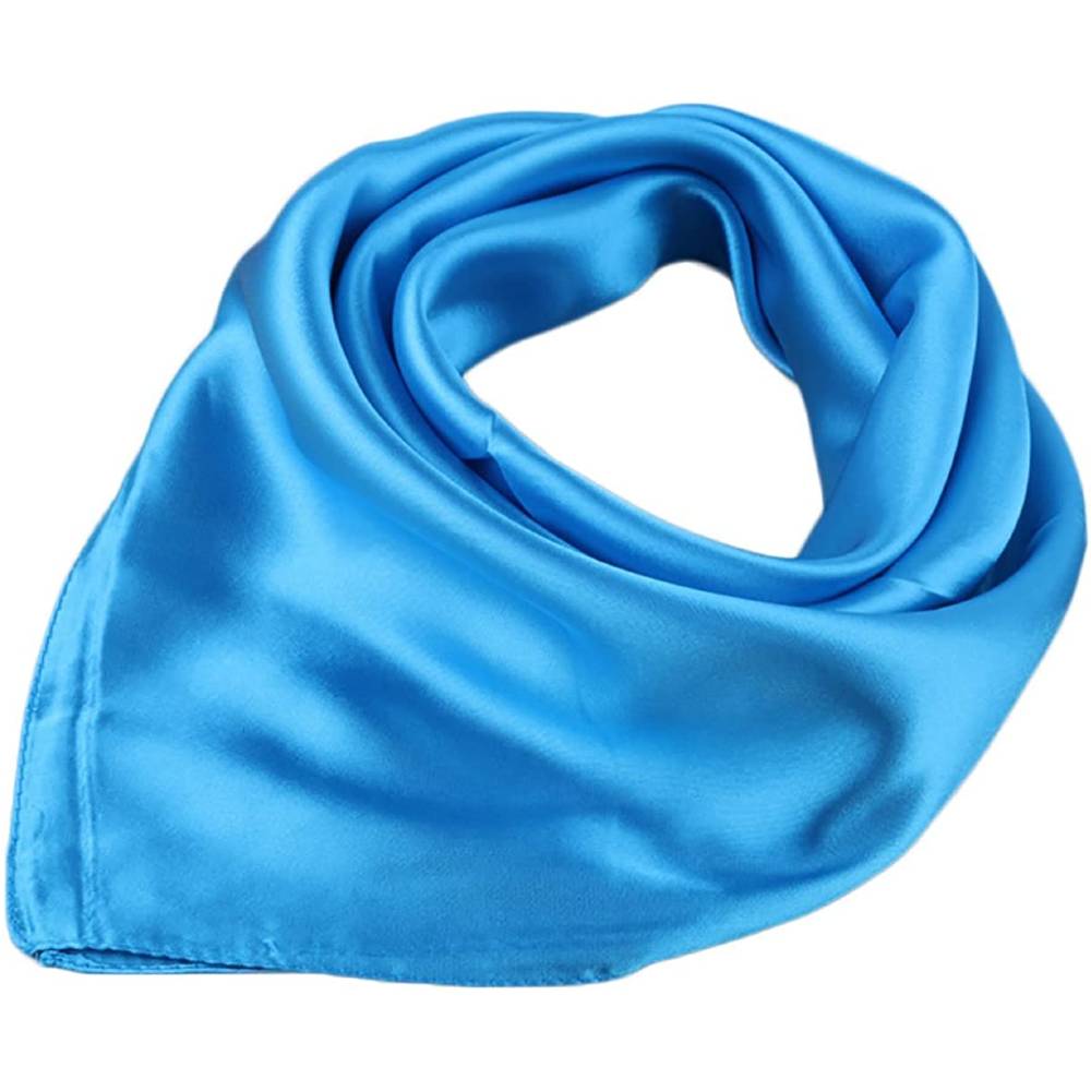X&F Women's Solid Stain Charmeuse Neckerchief Square Scarf 23" 23" | Multiple Colors - BL