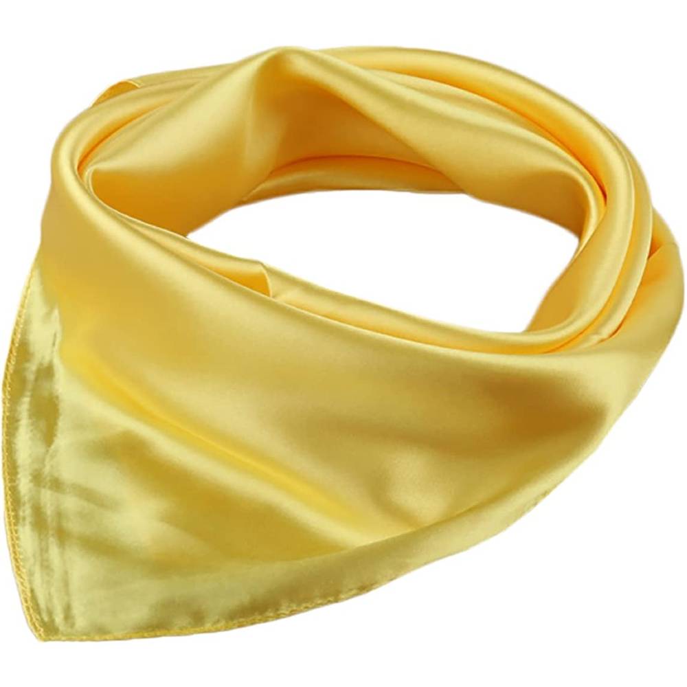 X&F Women's Solid Stain Charmeuse Neckerchief Square Scarf 23" 23" | Multiple Colors - Y