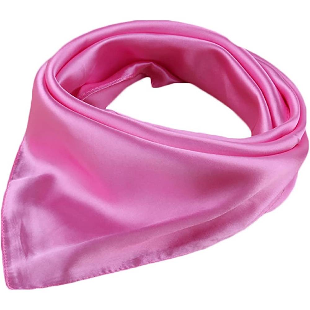 X&F Women's Solid Stain Charmeuse Neckerchief Square Scarf 23" 23" | Multiple Colors - DPK