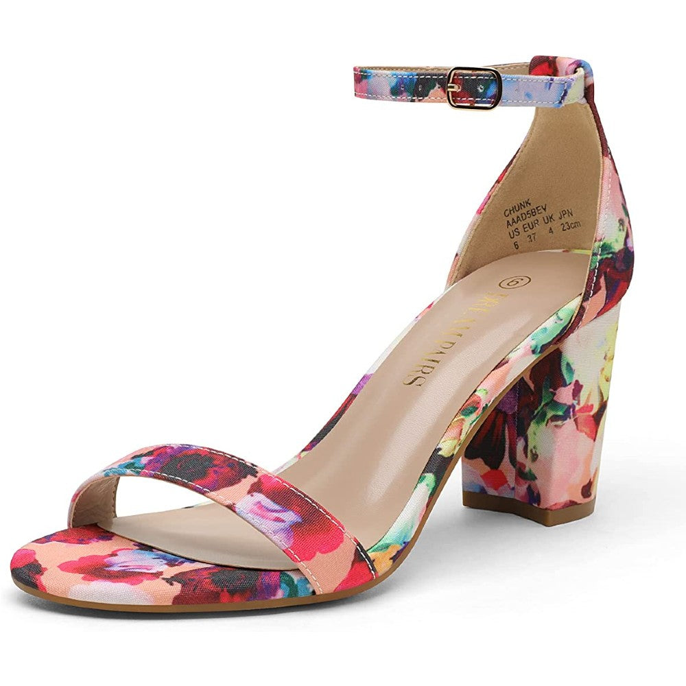 DREAM PAIRS Women's Chunk Low Heel Pump Sandals - FL