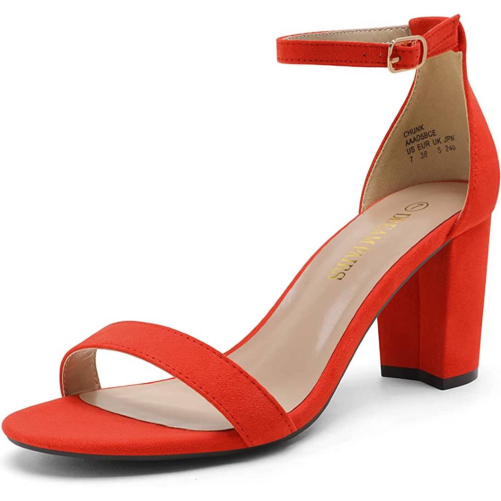 DREAM PAIRS Women's Chunk Low Heel Pump Sandals - RS