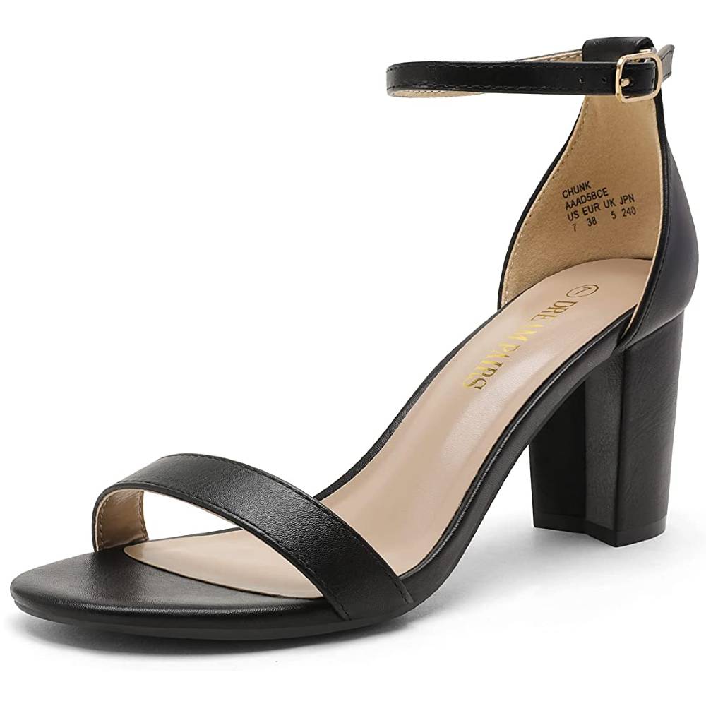 DREAM PAIRS Women's Chunk Low Heel Pump Sandals - BP