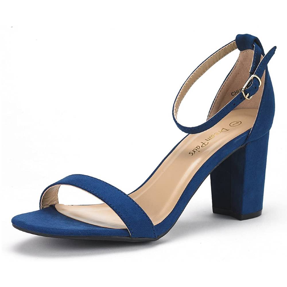 DREAM PAIRS Women's Chunk Low Heel Pump Sandals - NG
