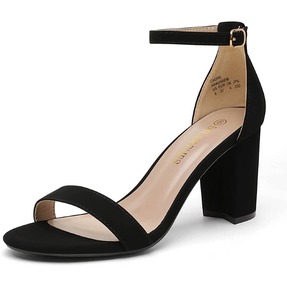 DREAM PAIRS Women's Chunk Low Heel Pump Sandals - BN