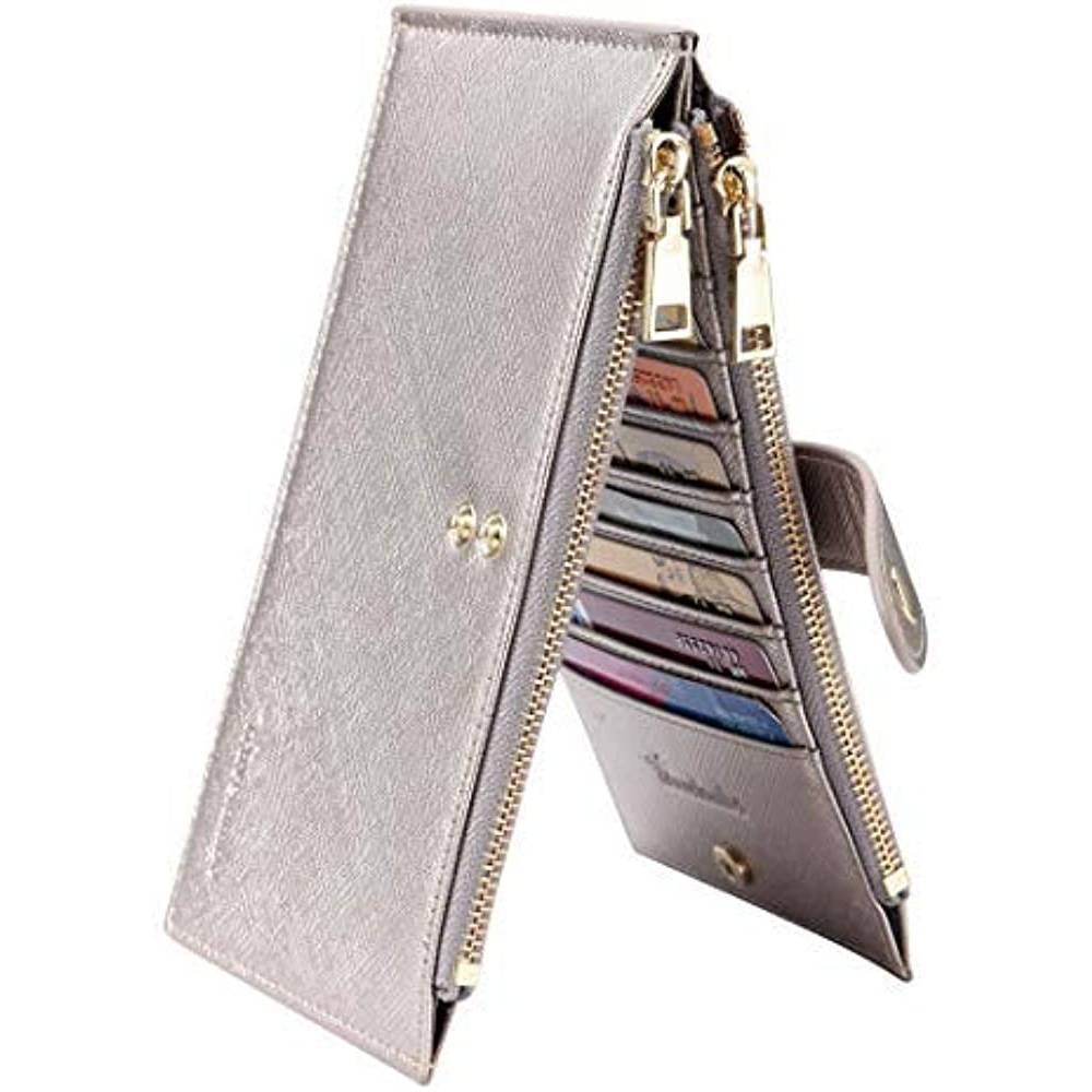 Travelambo Womens Walllet RFID Blocking Bifold Multi Card Case Wallet with Zipper Pocket | Multiple Colors and Sizes - SG