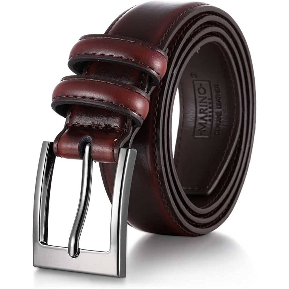 Marino’s Men Genuine Leather Dress Belt with Single Prong Buckle | Multiple Colors - MA