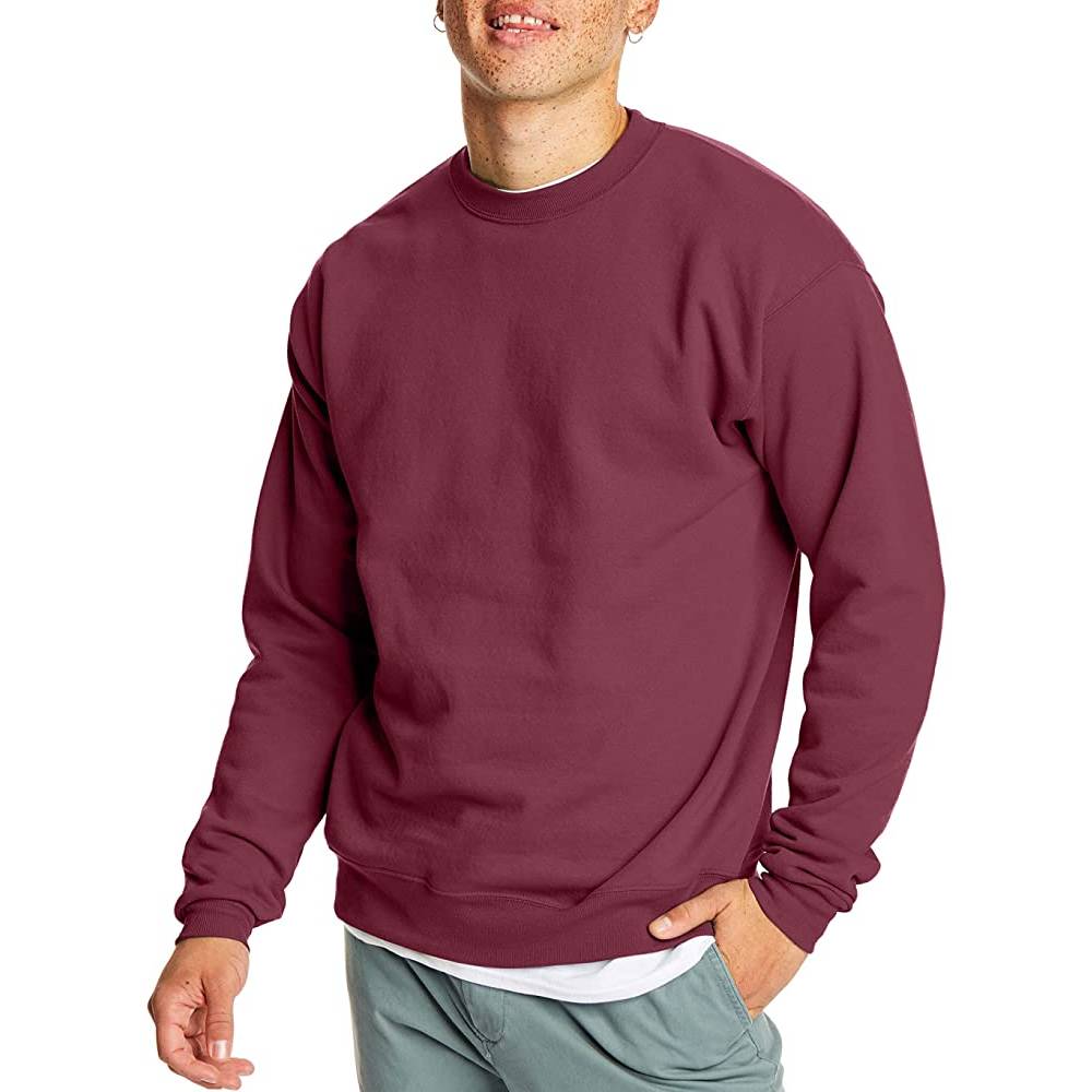 Hanes Men's Sweatshirt, EcoSmart Fleece Crewneck Sweatshirt, Cotton-Blend Fleece Sweatshirt, Plush Fleece Pullover Sweatshirt - M