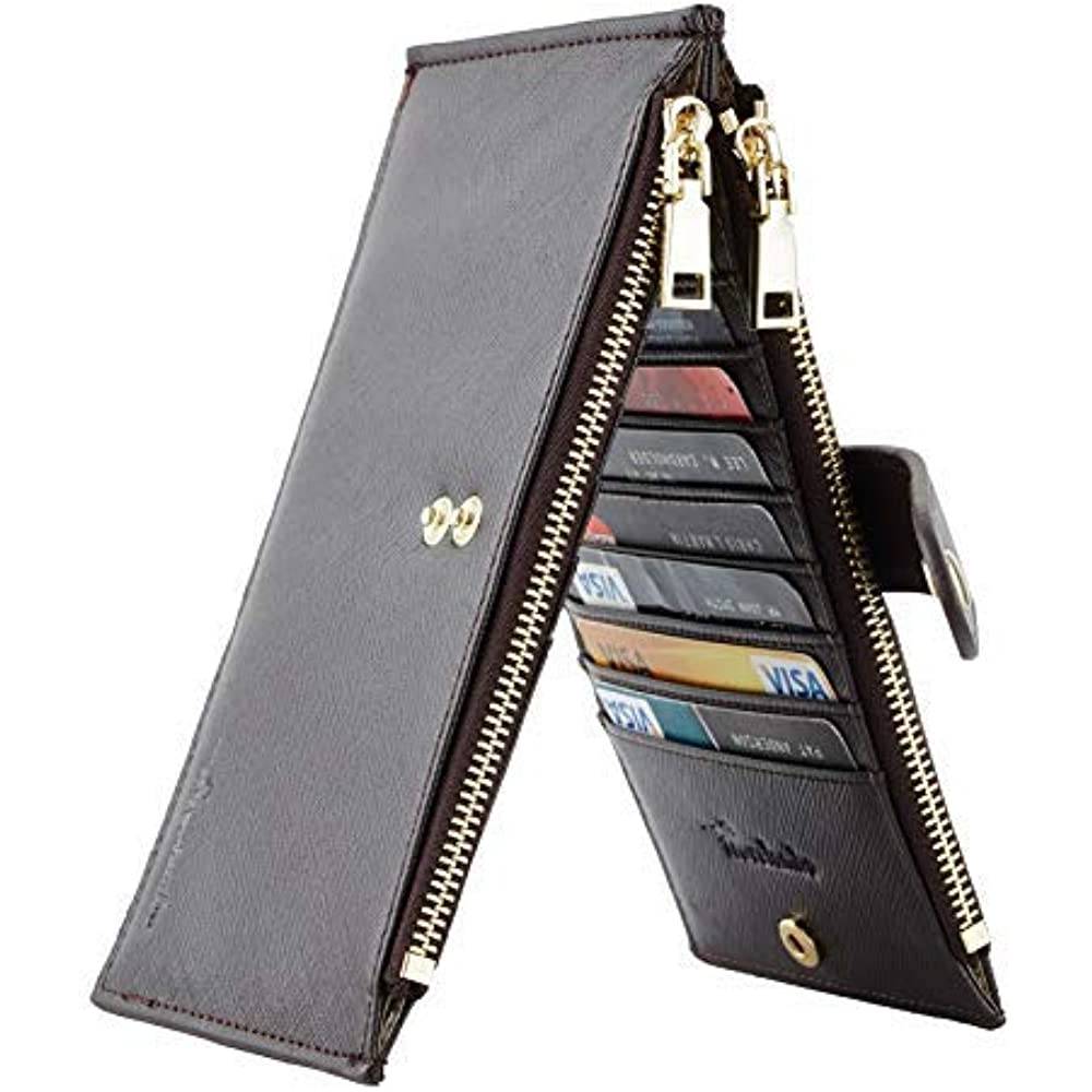 Travelambo Womens Walllet RFID Blocking Bifold Multi Card Case Wallet with Zipper Pocket | Multiple Colors and Sizes - CF