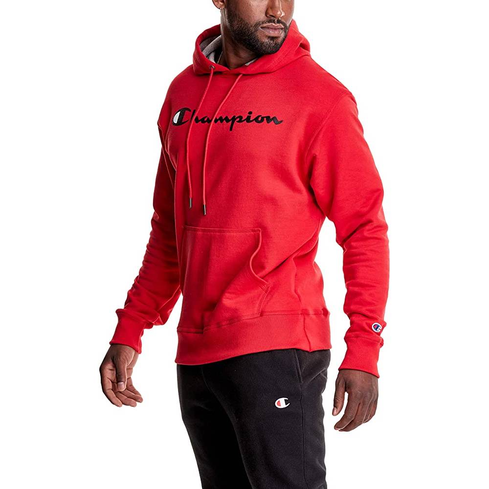 Champion Men's Pullover Hoodie, Powerblend Fleece Midweight Hooded Sweatshirt For Men, Best Hoodies for Men, Script | Multiple Colors and Size - TRS