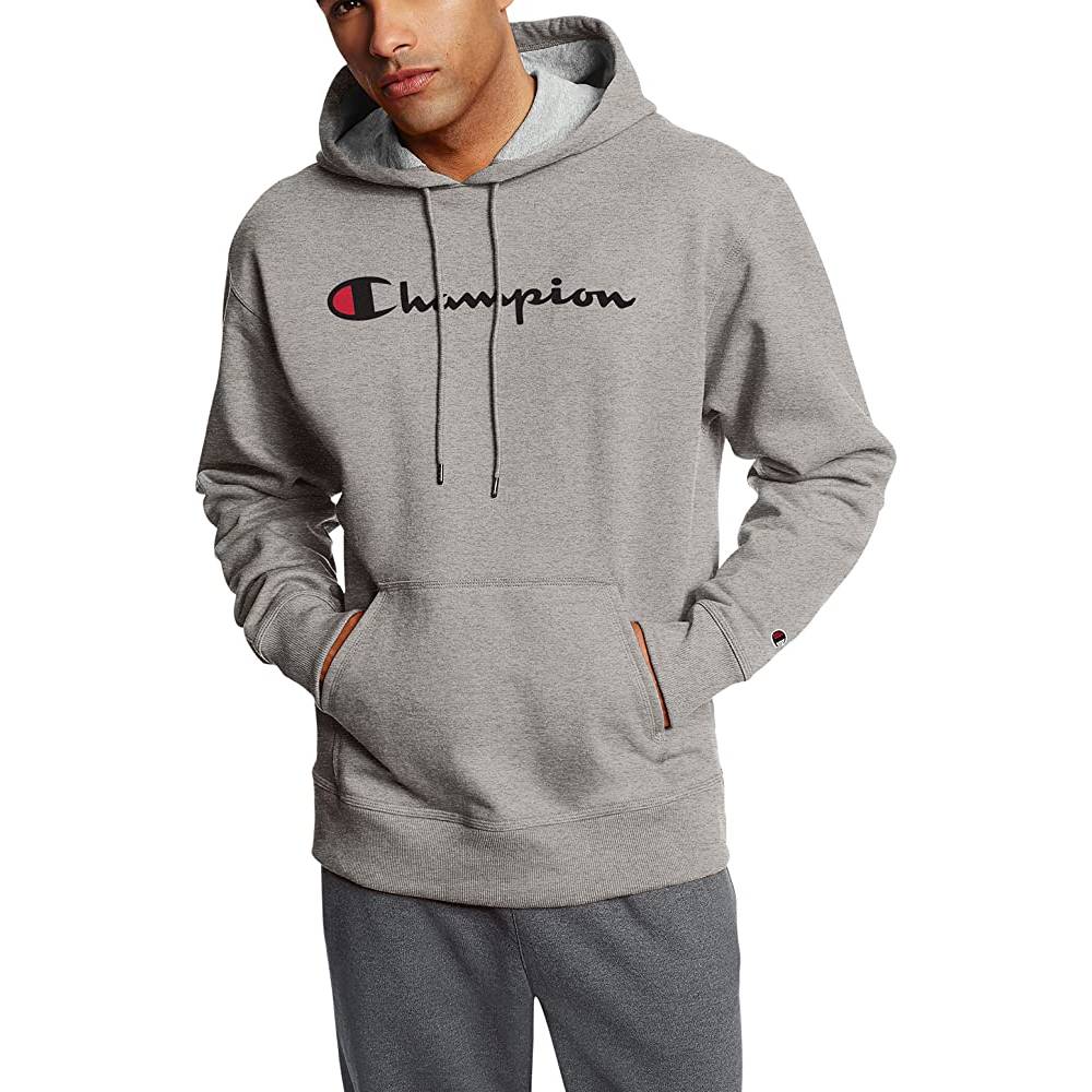 Champion Men's Pullover Hoodie, Powerblend Fleece Midweight Hooded Sweatshirt For Men, Best Hoodies for Men, Script | Multiple Colors and Size - OG