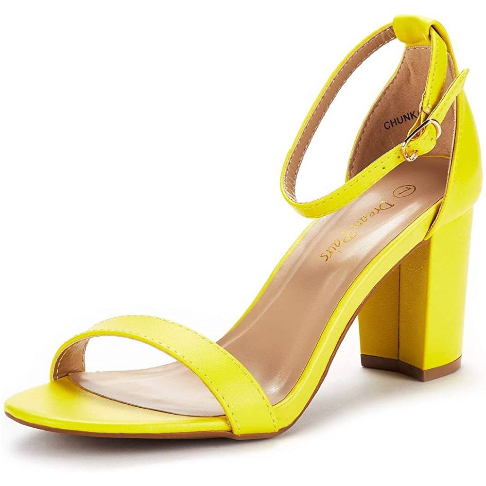 DREAM PAIRS Women's Chunk Low Heel Pump Sandals - YP