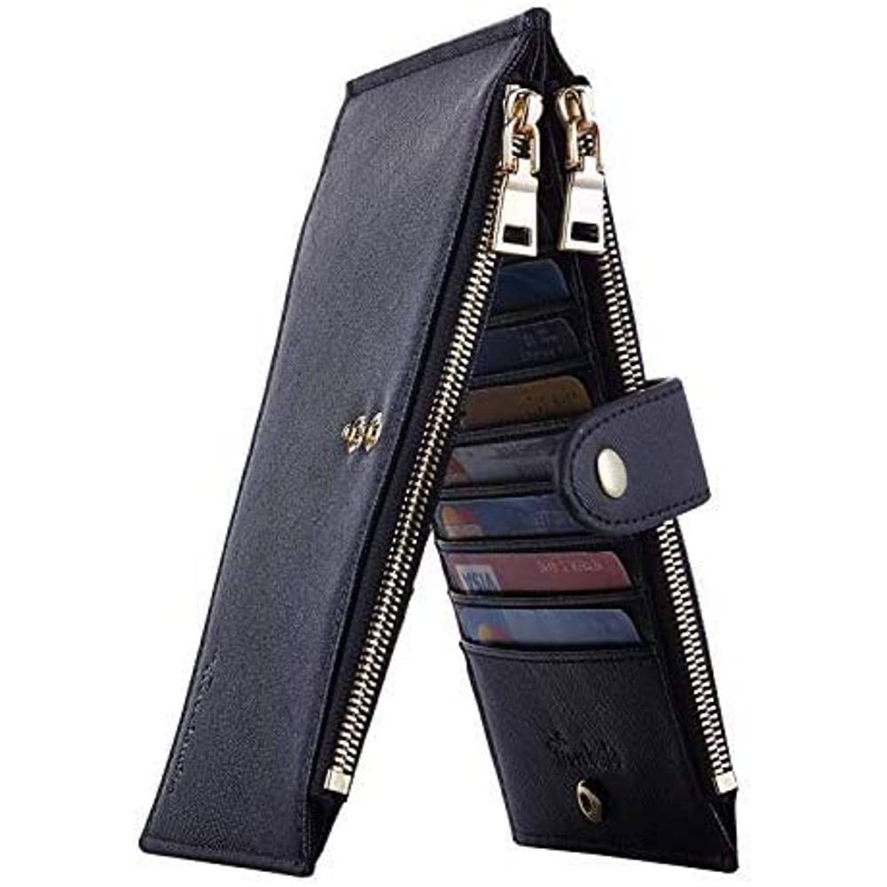 Travelambo Womens Walllet RFID Blocking Bifold Multi Card Case Wallet with Zipper Pocket | Multiple Colors and Sizes - B