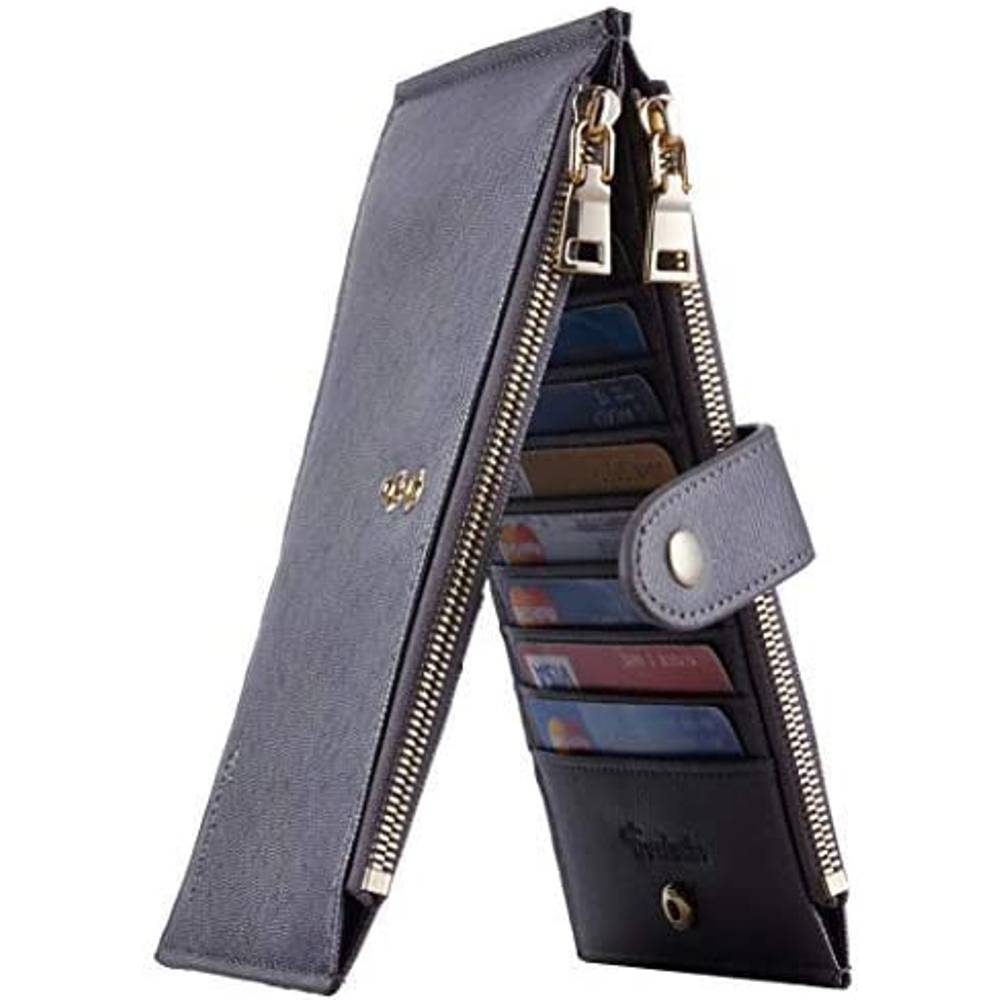 Travelambo Womens Walllet RFID Blocking Bifold Multi Card Case Wallet with Zipper Pocket | Multiple Colors and Sizes - GS