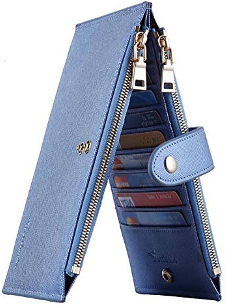 Travelambo Womens Walllet RFID Blocking Bifold Multi Card Case Wallet with Zipper Pocket | Multiple Colors and Sizes - GBL