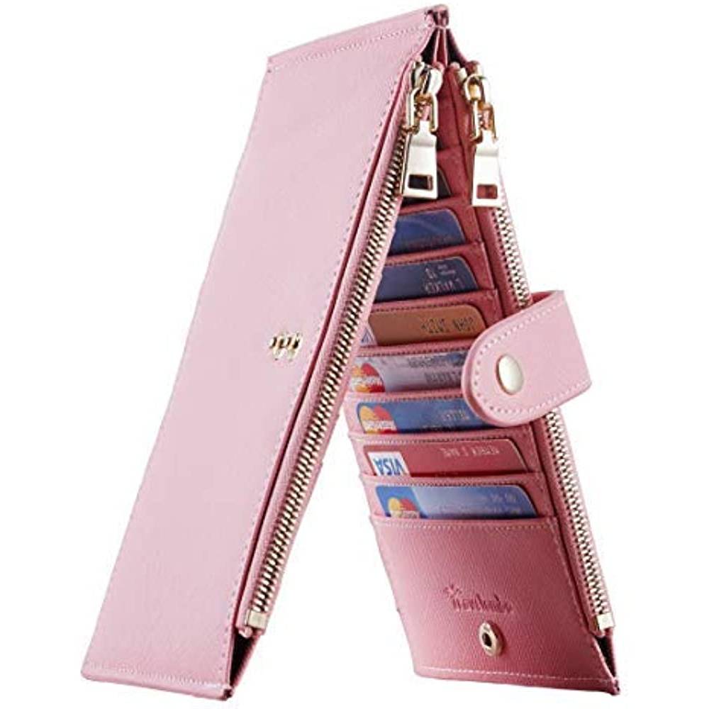 Travelambo Womens Walllet RFID Blocking Bifold Multi Card Case Wallet with Zipper Pocket | Multiple Colors and Sizes - PKS