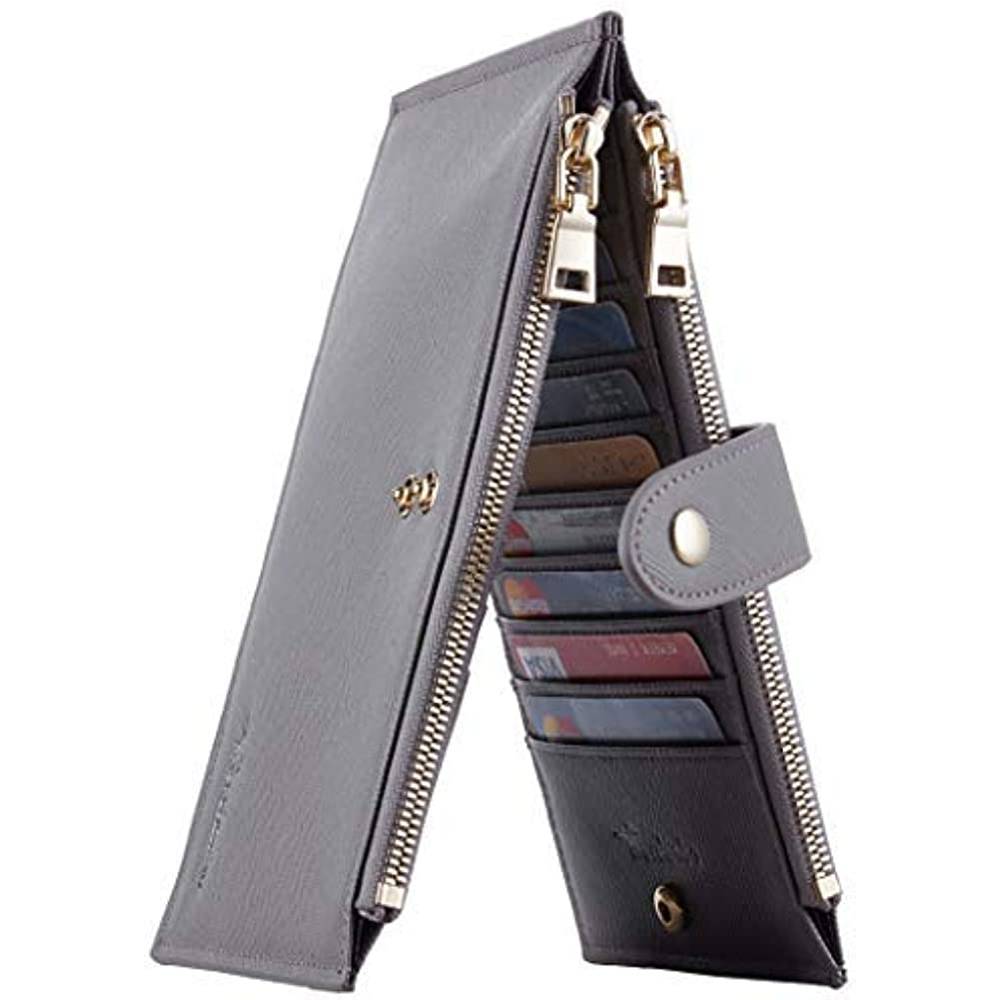Travelambo Womens Walllet RFID Blocking Bifold Multi Card Case Wallet with Zipper Pocket | Multiple Colors and Sizes - GBL