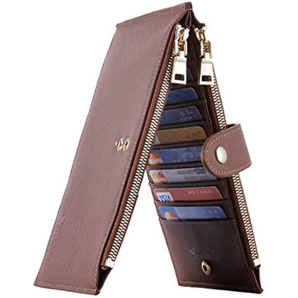 Travelambo Womens Walllet RFID Blocking Bifold Multi Card Case Wallet with Zipper Pocket | Multiple Colors and Sizes - BRD