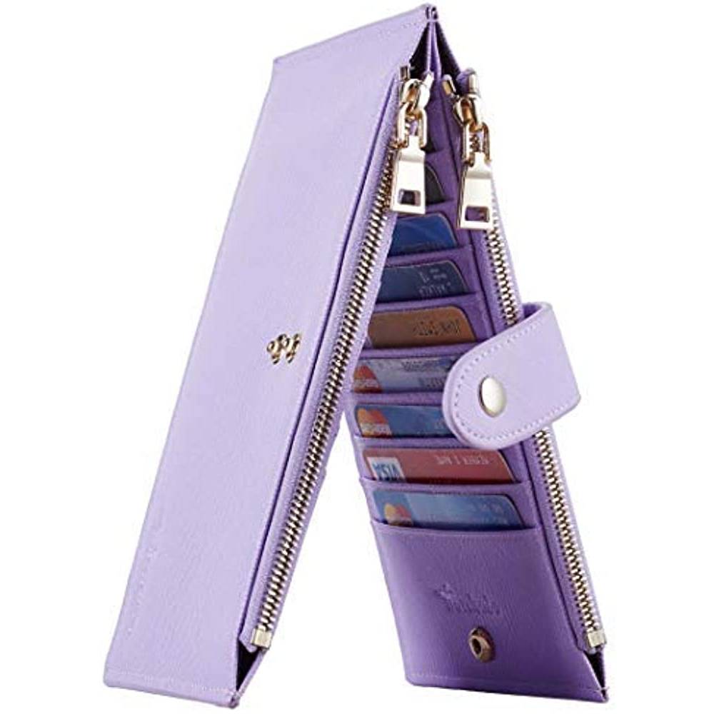 Travelambo Womens Walllet RFID Blocking Bifold Multi Card Case Wallet with Zipper Pocket | Multiple Colors and Sizes - PUL