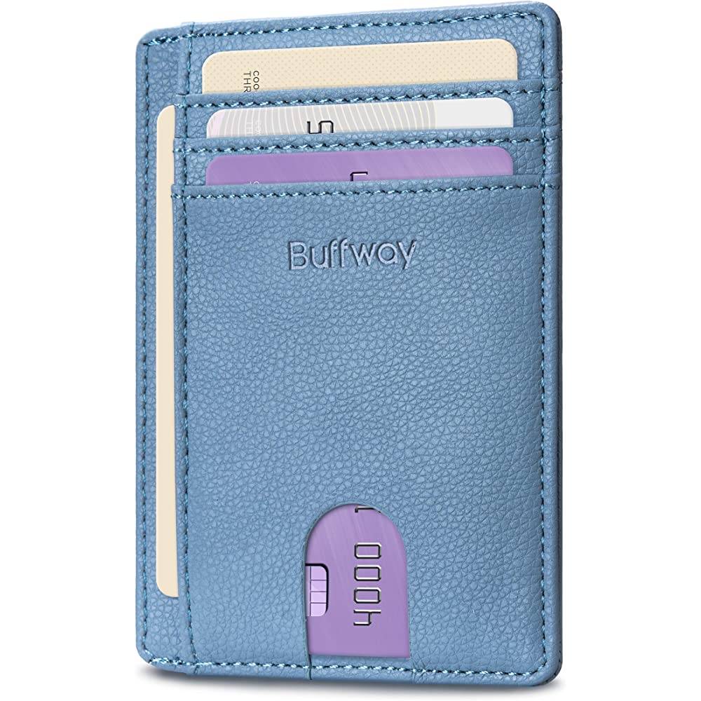 Buffway Slim Minimalist Front Pocket RFID Blocking Leather Wallets for Men Women | Multiple Colors - LBGR