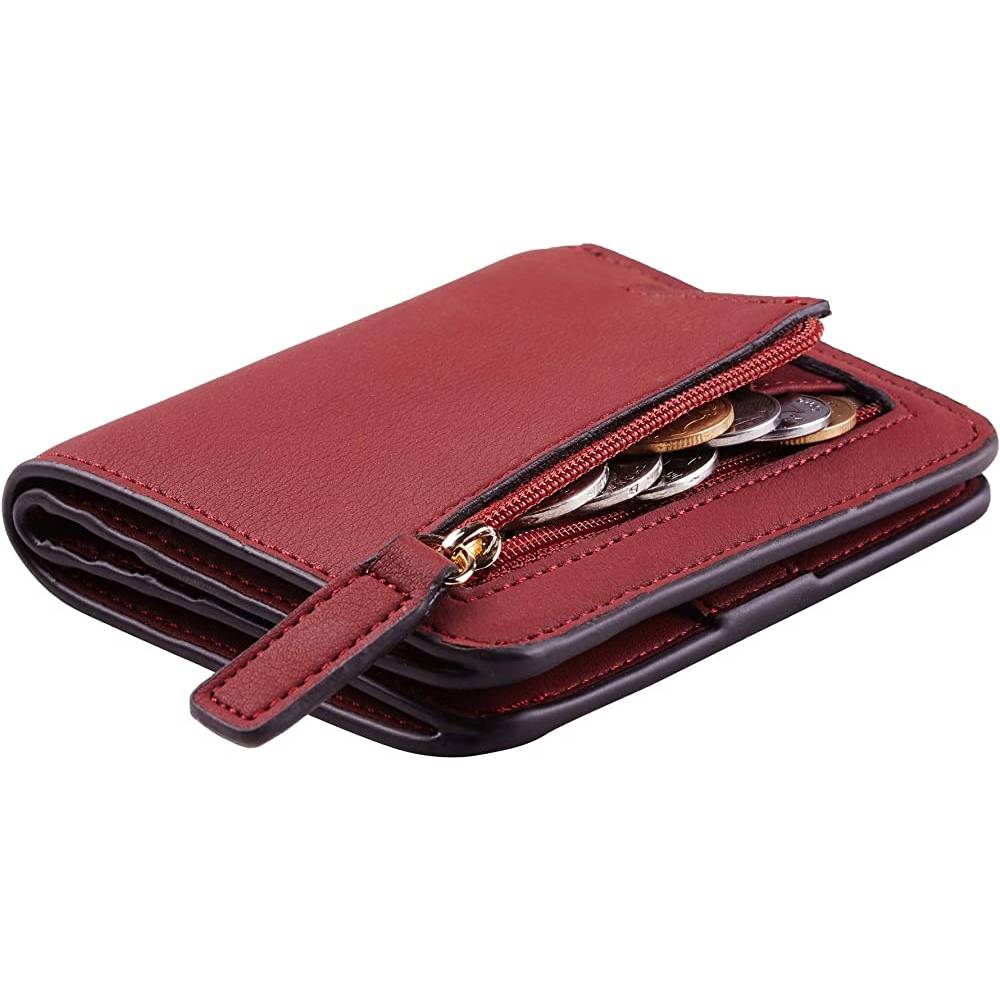 Toughergun Womens Rfid Blocking Small Compact Bifold Luxury Genuine Leather Pocket Wallet Ladies Mini Purse with ID Window | Multiple Colors and Sizes - RRD