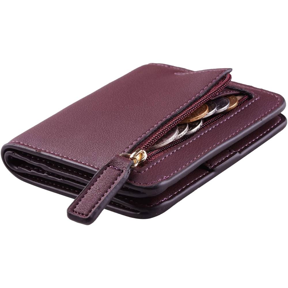 Toughergun Womens Rfid Blocking Small Compact Bifold Luxury Genuine Leather Pocket Wallet Ladies Mini Purse with ID Window | Multiple Colors and Sizes - RRW