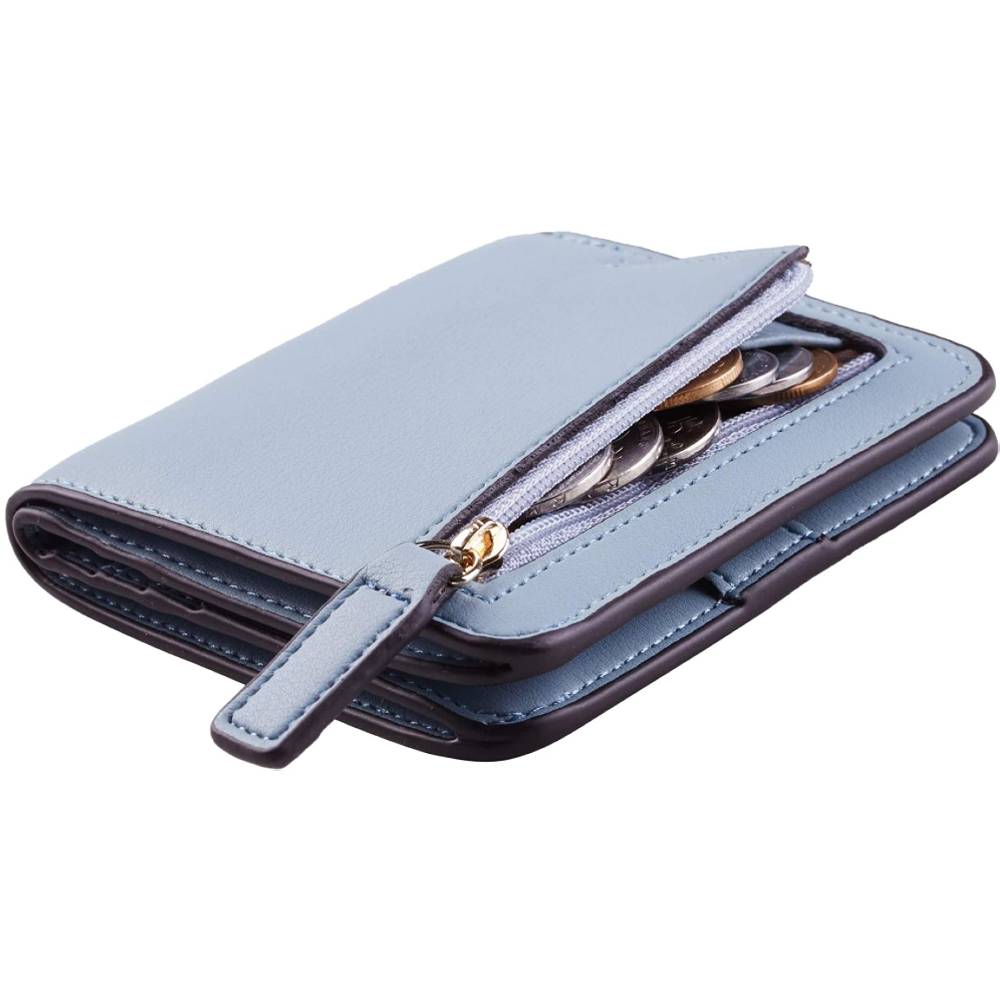 Toughergun Womens Rfid Blocking Small Compact Bifold Luxury Genuine Leather Pocket Wallet Ladies Mini Purse with ID Window | Multiple Colors and Sizes - RBLC