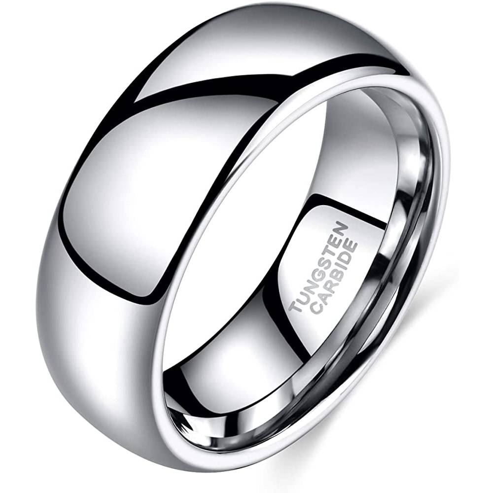 TRUMIUM 2mm 4mm 6mm 8mm Tungsten Wedding Band Ring for Men Women Gold/Rose Gold/Silver Domed High Polish Comfort Fit 4-15 | Multiple Colors and Sizes - TUS8MM