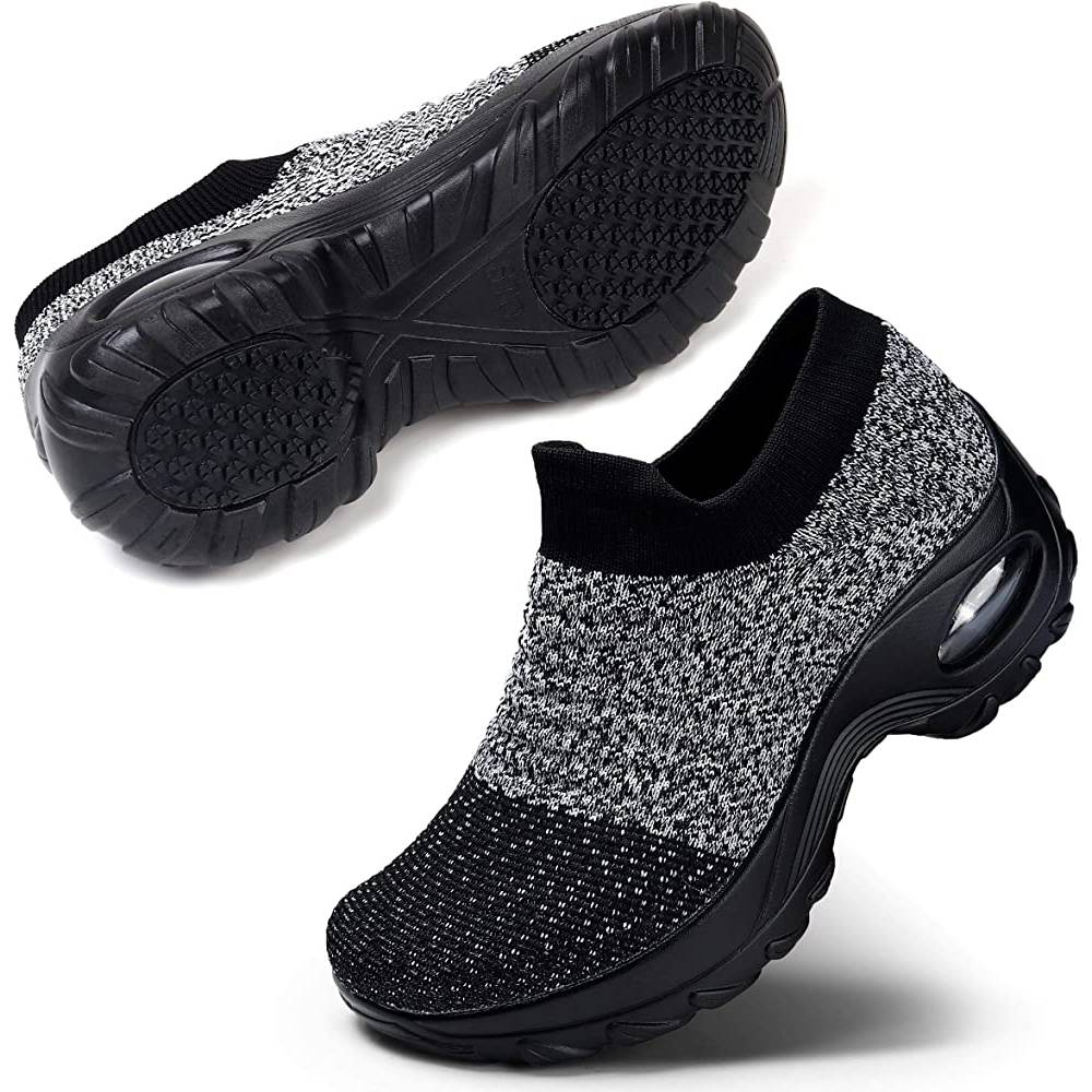 STQ Slip On Breathe Mesh Walking Shoes Women Fashion Sneakers Comfort Wedge Platform Loafers | Multiple Colors and Sizes - GB