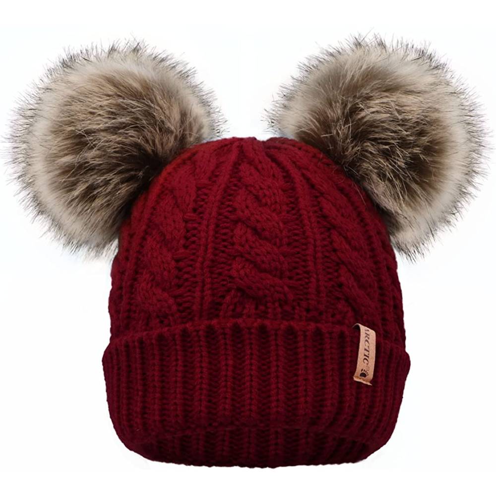 Arctic Paw Pom Pom Beanie Cable Knit Fleece Lined Winter Beanie Women Hat | Multiple Colors - BHCB
