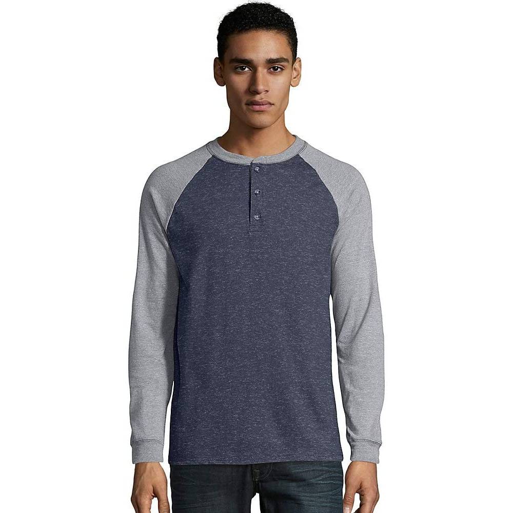 Hanes Men's T-Shirts, Men's BeefyT Henley Shirts, Men's Cotton Long Sleeve Shirts | Multiple Colors - OGHN