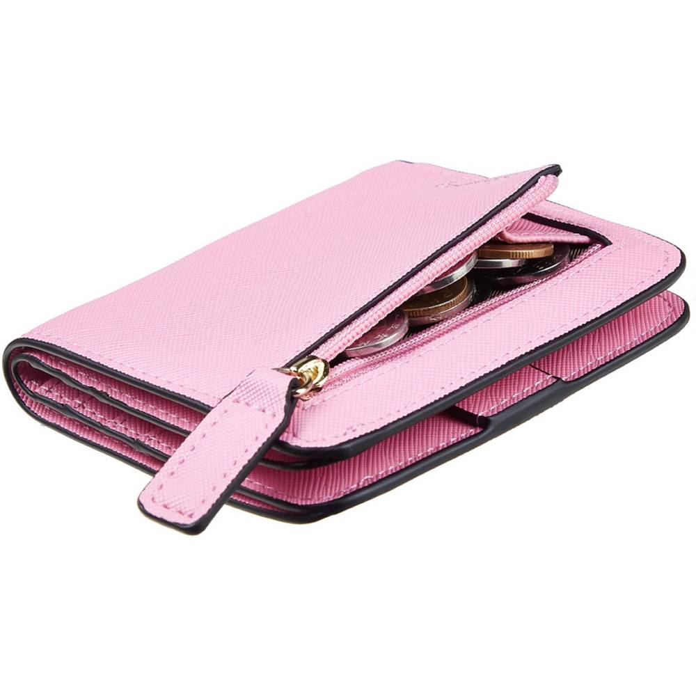 Toughergun Womens Rfid Blocking Small Compact Bifold Luxury Genuine Leather Pocket Wallet Ladies Mini Purse with ID Window | Multiple Colors and Sizes - CPK
