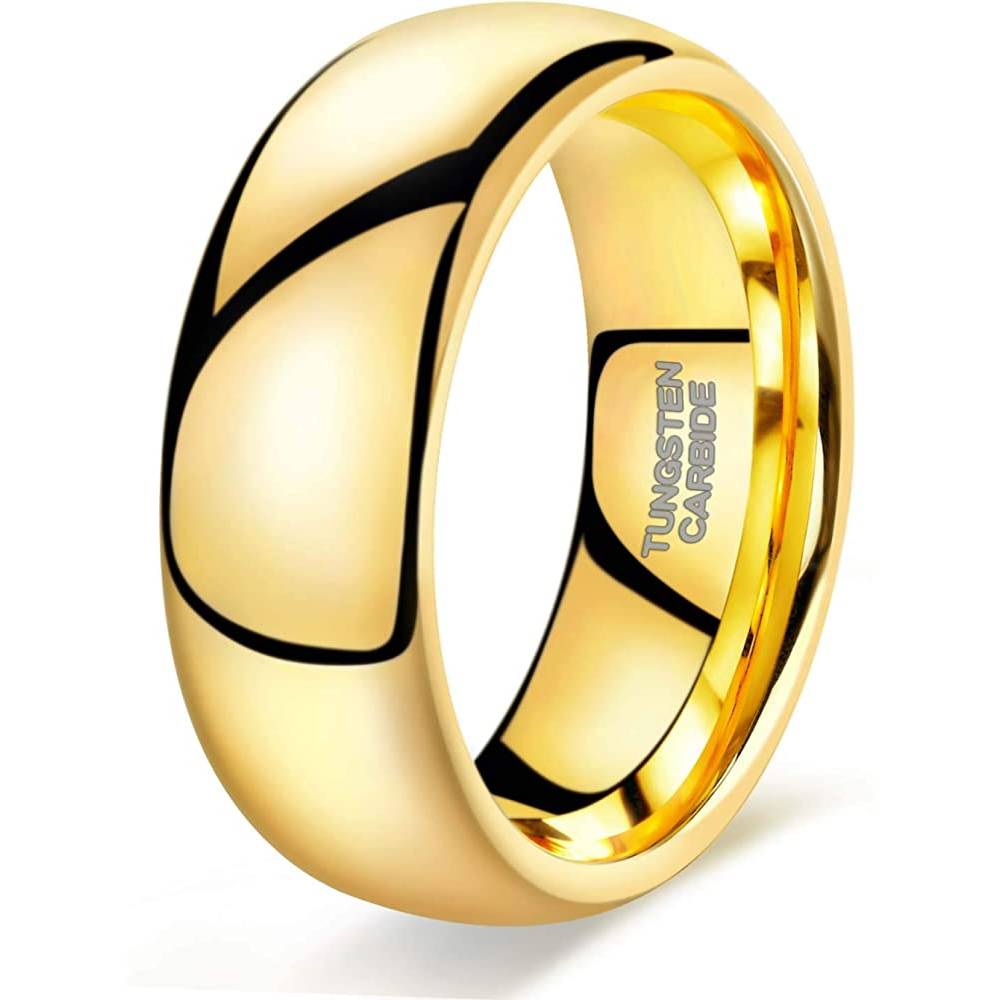 TRUMIUM 2mm 4mm 6mm 8mm Tungsten Wedding Band Ring for Men Women Gold/Rose Gold/Silver Domed High Polish Comfort Fit 4-15 | Multiple Colors and Sizes - TUG8MM
