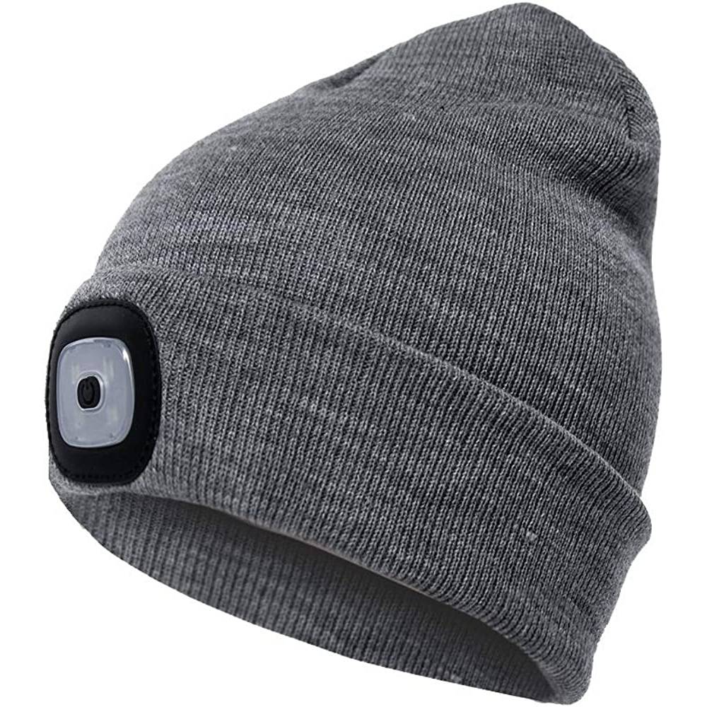 Etsfmoa Unisex Beanie Hat with The Light Gifts for Men Dad Father USB Rechargeable Caps | Multiple Colors - G