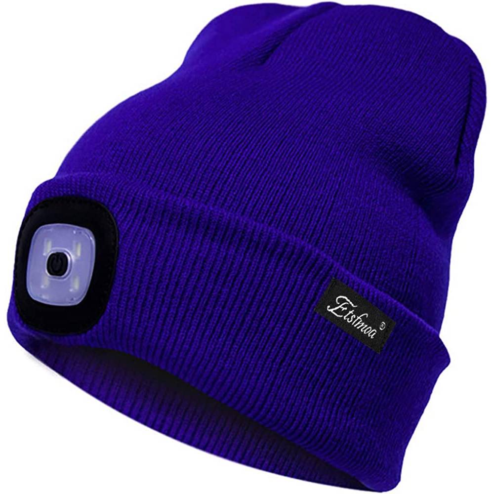 Etsfmoa Unisex Beanie Hat with The Light Gifts for Men Dad Father USB Rechargeable Caps | Multiple Colors - BL