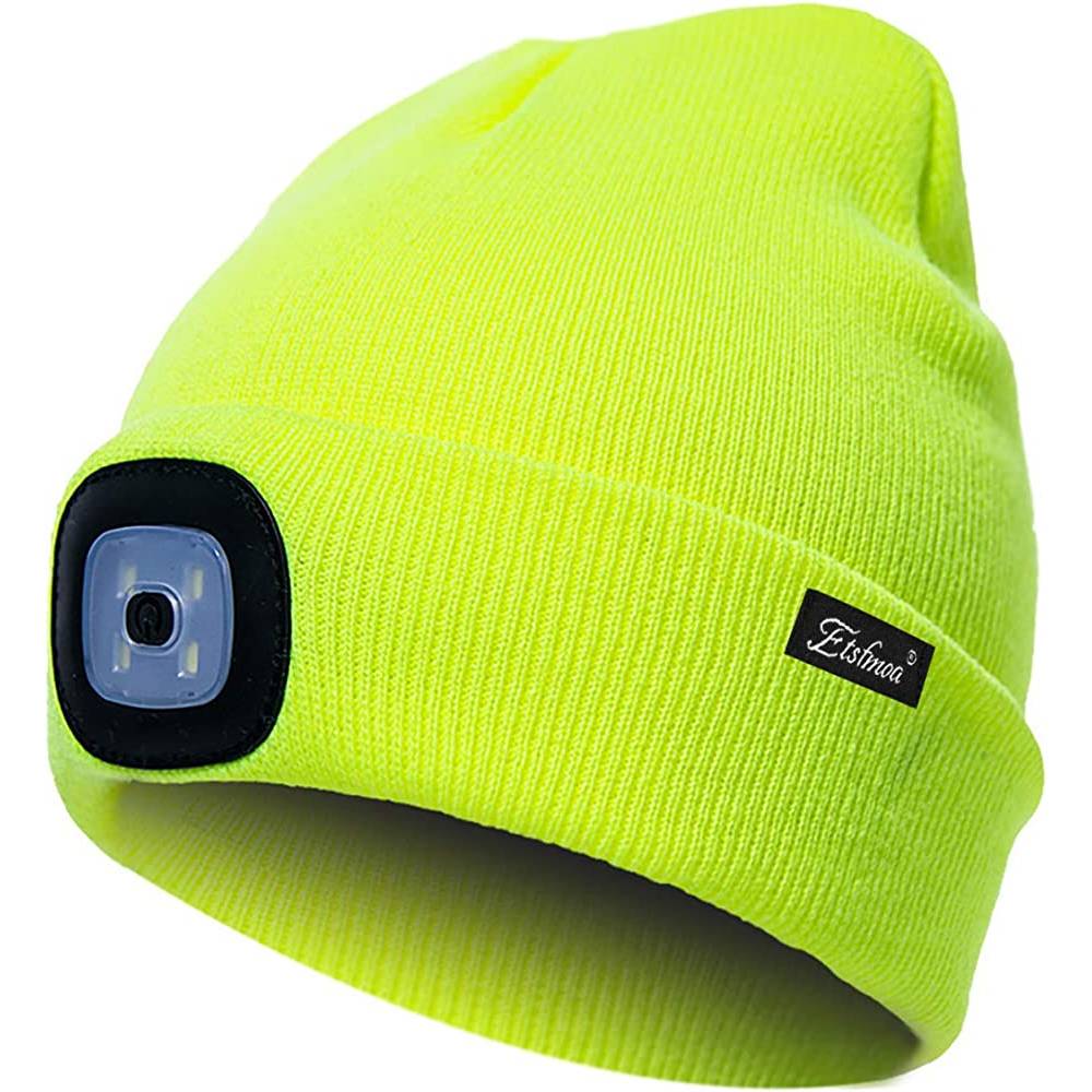 Etsfmoa Unisex Beanie Hat with The Light Gifts for Men Dad Father USB Rechargeable Caps | Multiple Colors - FY