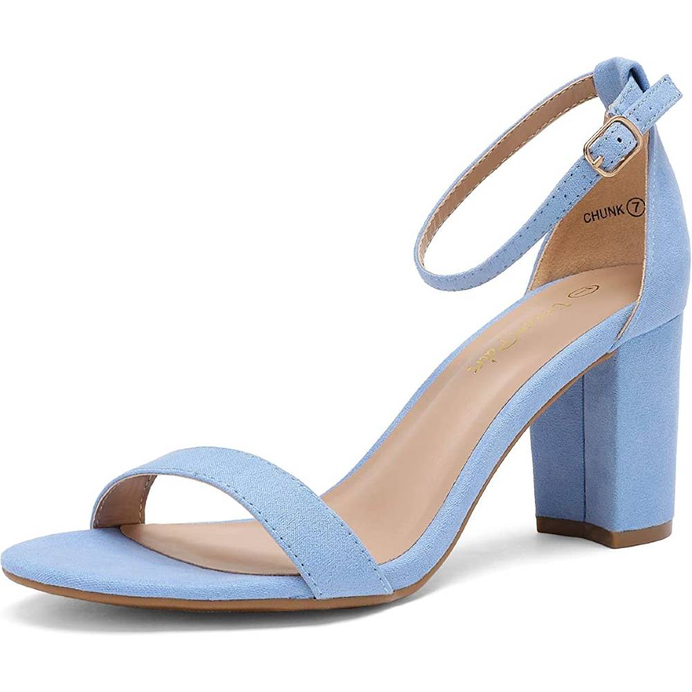 DREAM PAIRS Women's Chunk Low Heel Pump Sandals - BBS