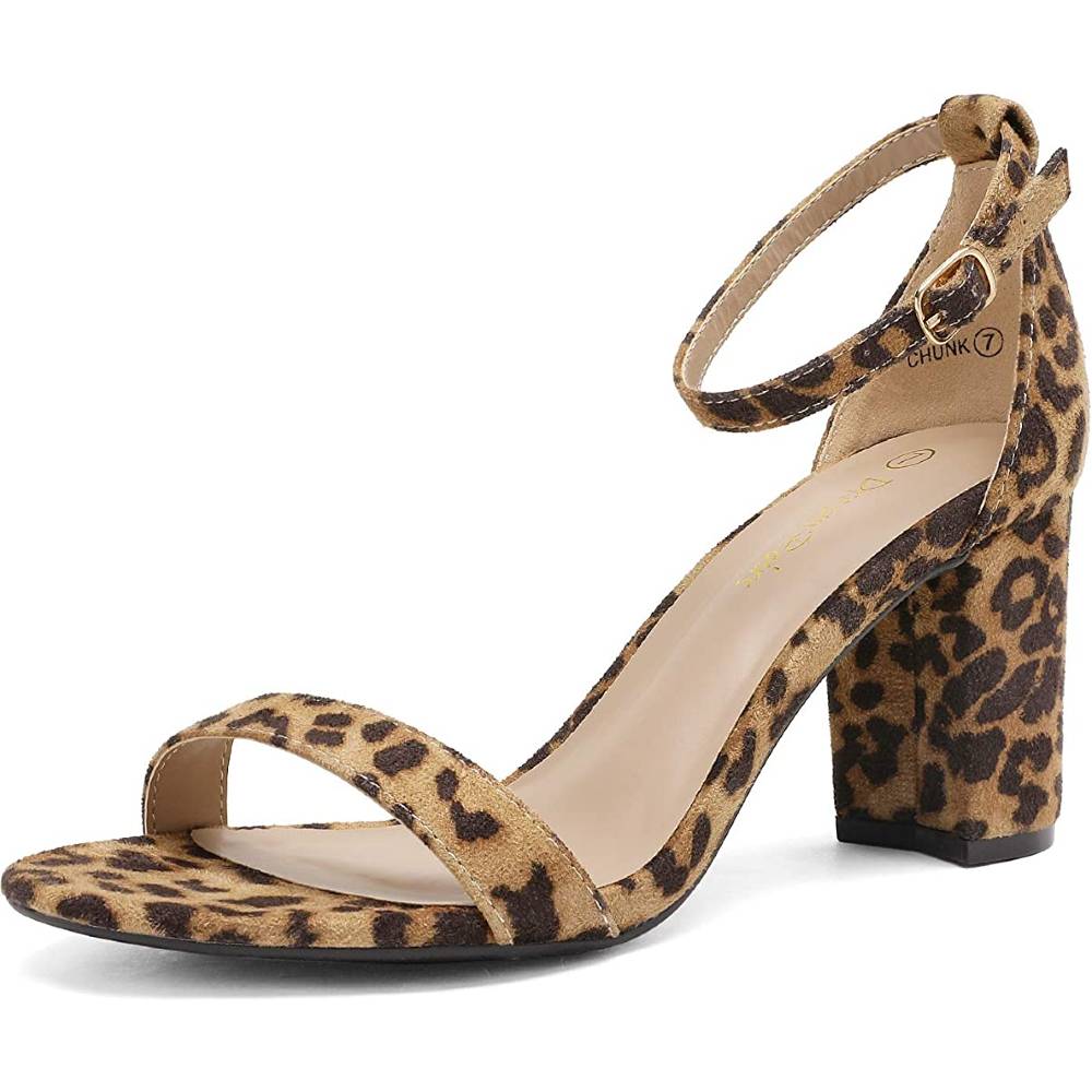 DREAM PAIRS Women's Chunk Low Heel Pump Sandals - L