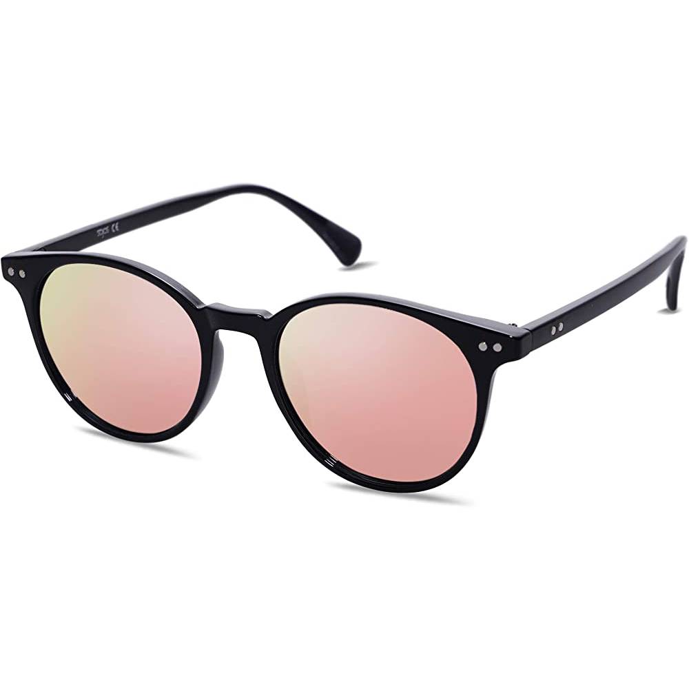 SOJOS Small Round Classic Polarized Sunglasses for Women Men Vintage Style UV400 Lens MAY SJ2113 | Multiple Colors - BLP