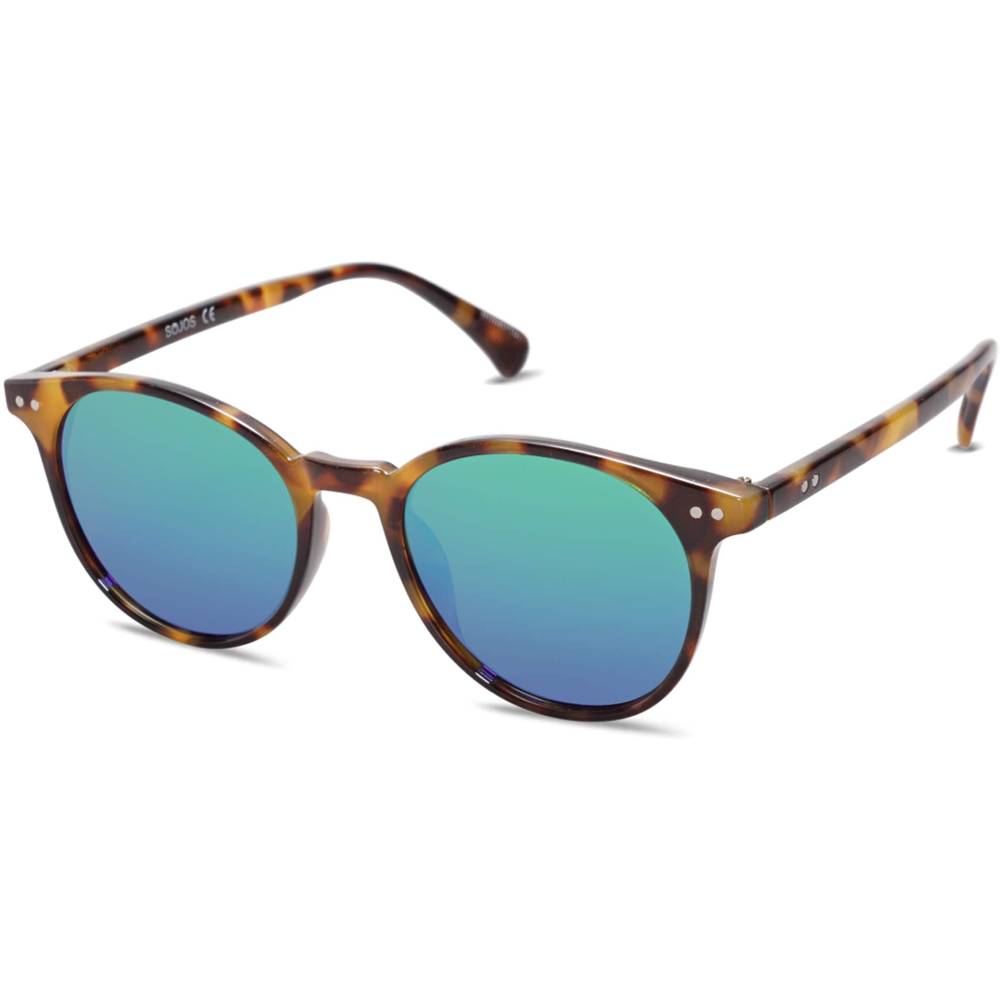 SOJOS Small Round Classic Polarized Sunglasses for Women Men Vintage Style UV400 Lens MAY SJ2113 | Multiple Colors - BLBR