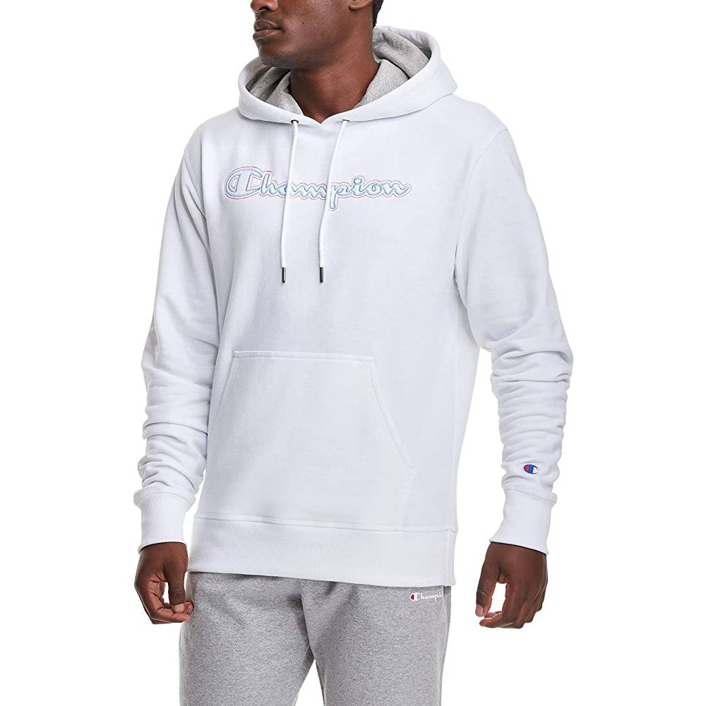 Champion Men's Pullover Hoodie, Powerblend Fleece Midweight Hooded Sweatshirt For Men, Best Hoodies for Men, Script | Multiple Colors and Size