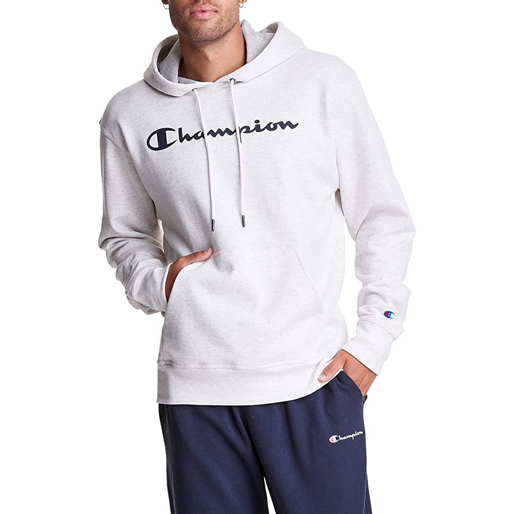 Champion Men's Pullover Hoodie, Powerblend Fleece Midweight Hooded Sweatshirt For Men, Best Hoodies for Men, Script | Multiple Colors and Size