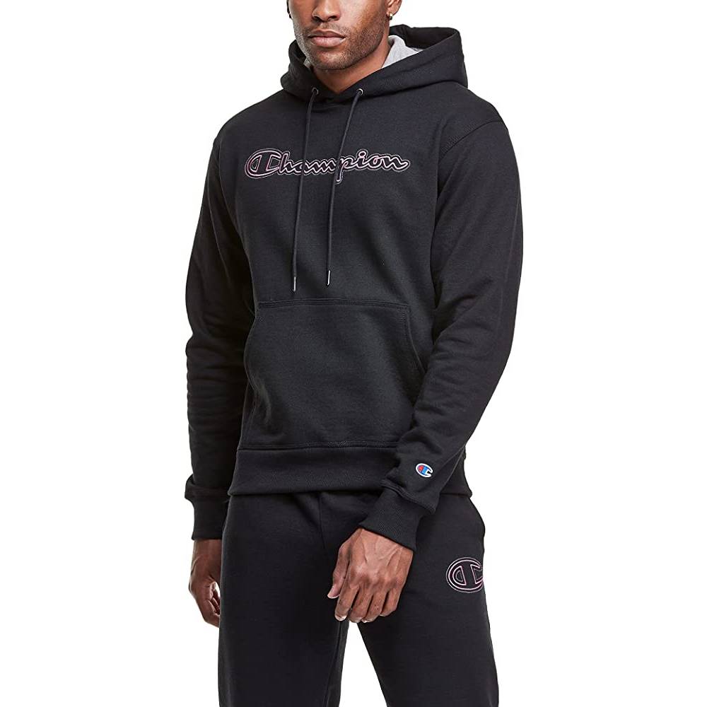 Champion Men's Pullover Hoodie, Powerblend Fleece Midweight Hooded Sweatshirt For Men, Best Hoodies for Men, Script | Multiple Colors and Size