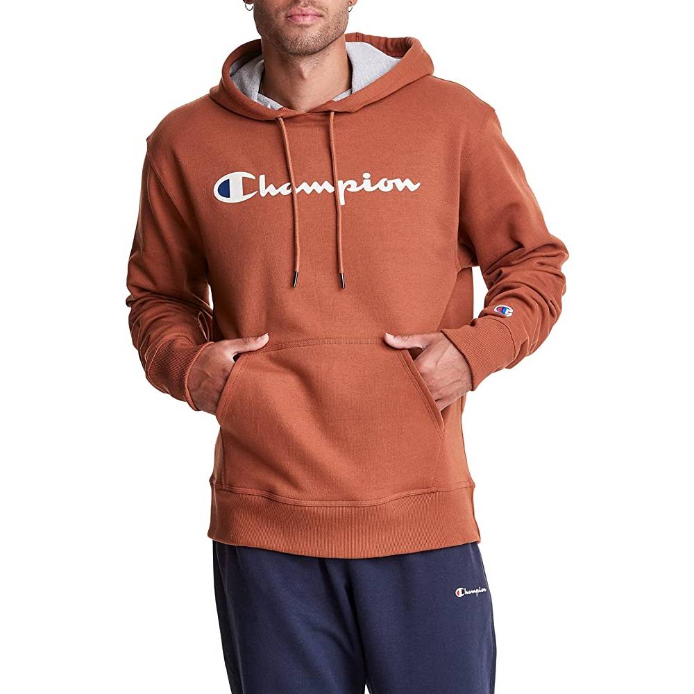 Champion Men's Pullover Hoodie, Powerblend Fleece Midweight Hooded Sweatshirt For Men, Best Hoodies for Men, Script | Multiple Colors and Size
