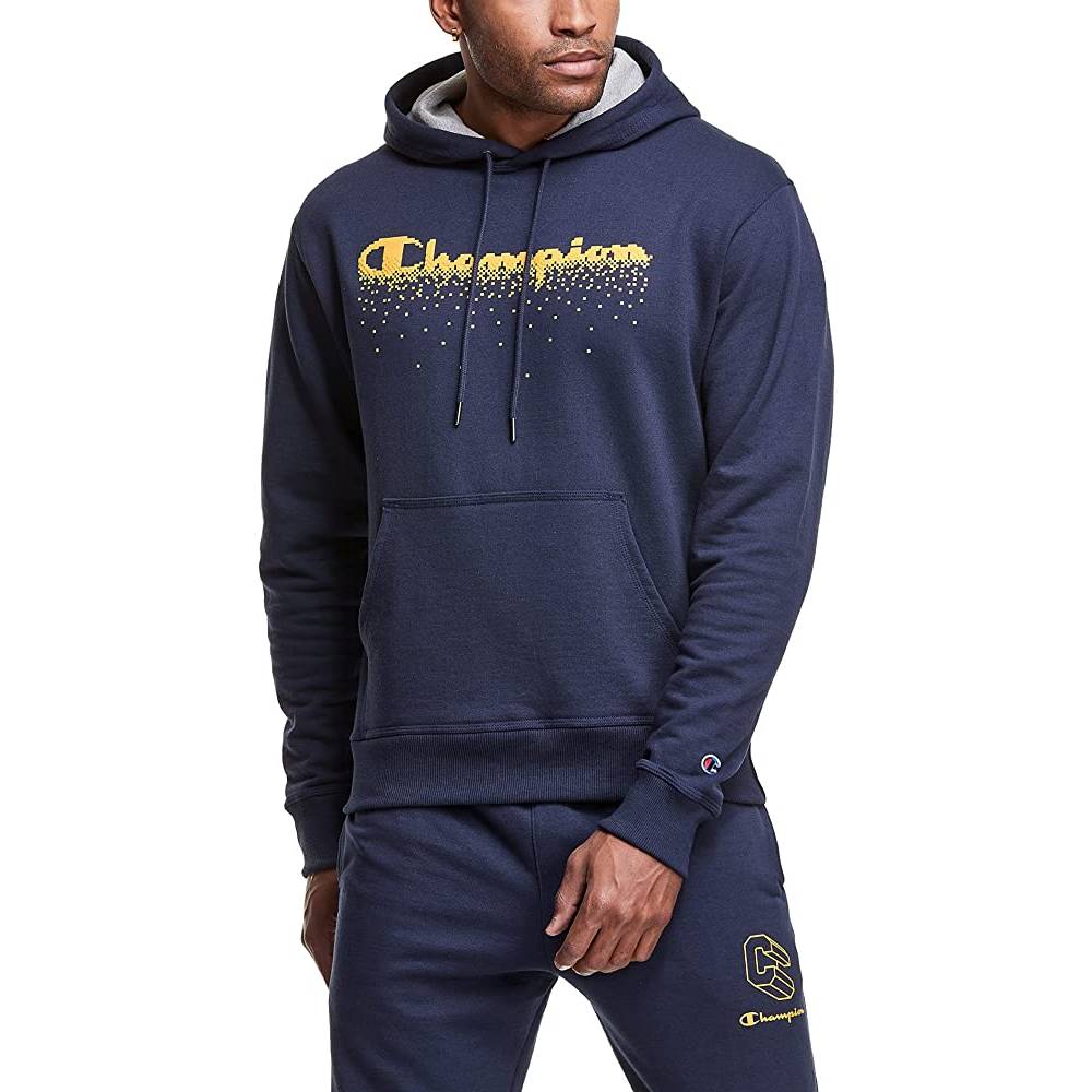 Champion Men's Pullover Hoodie, Powerblend Fleece Midweight Hooded Sweatshirt For Men, Best Hoodies for Men, Script | Multiple Colors and Size