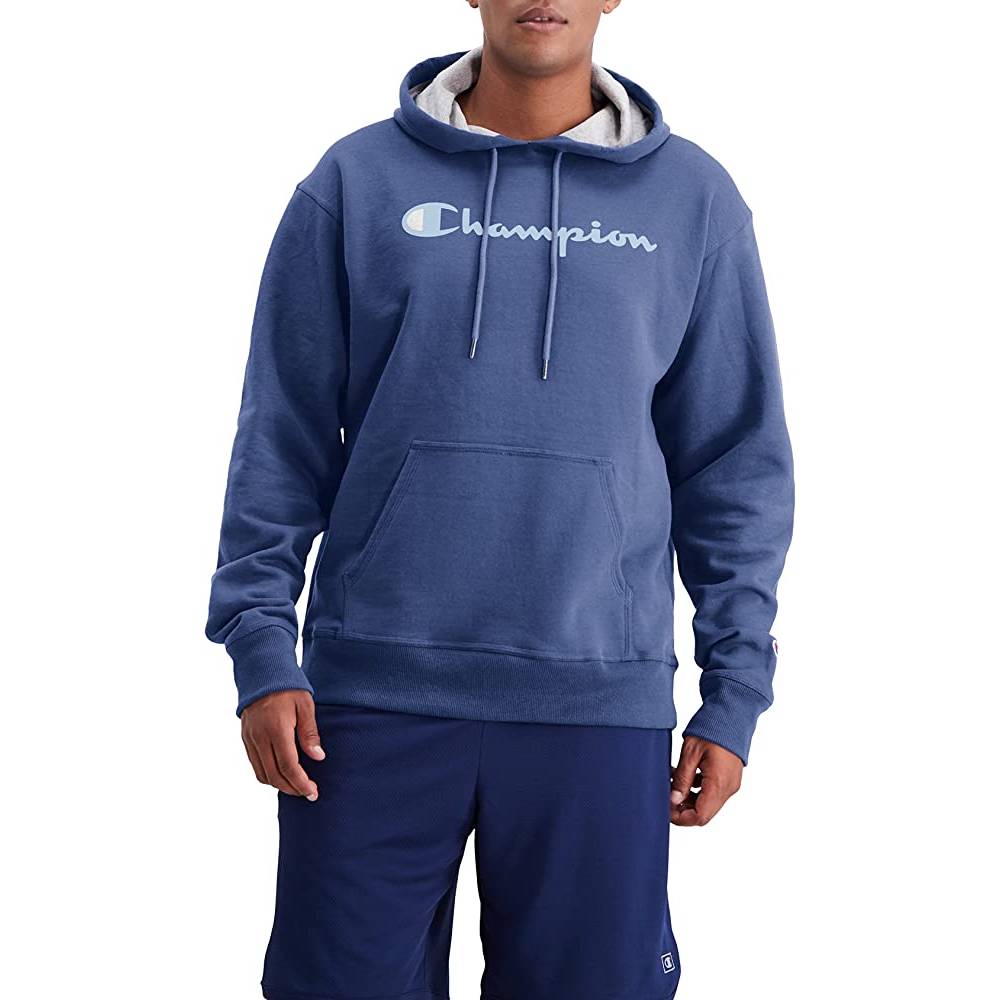 Champion Men's Pullover Hoodie, Powerblend Fleece Midweight Hooded Sweatshirt For Men, Best Hoodies for Men, Script | Multiple Colors and Size