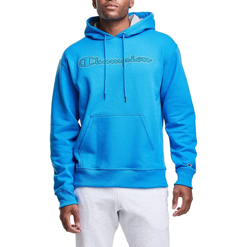 Champion Men's Pullover Hoodie, Powerblend Fleece Midweight Hooded Sweatshirt For Men, Best Hoodies for Men, Script | Multiple Colors and Size